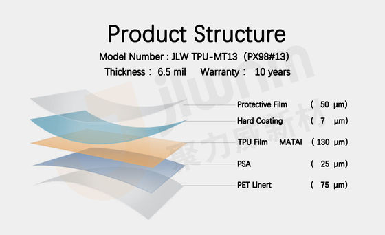 JLW tpu-MT13 (PX98#13) PPF χρωμάτων προστασίας προστατευτική ταινία χρωμάτων αυτοκινήτων ταινιών TPU 6.5mil διαφανής